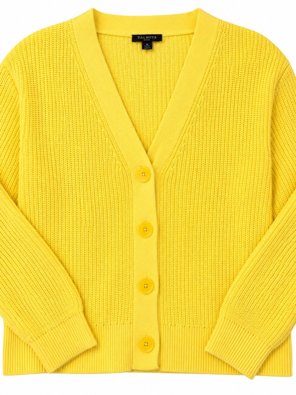 Talbots 100% Pima Cotton Yellow Cardigan – Petite Small  Butter Mom Aesthetic